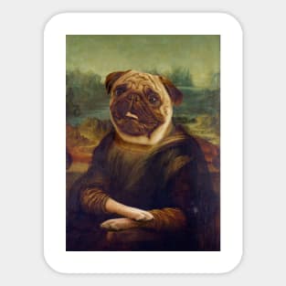 Mona Lisa Pug Sticker